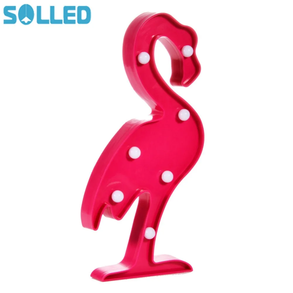 SOLLED 3D Marquee Flamingo Light Plastic Flamingo Light LED Baby Night