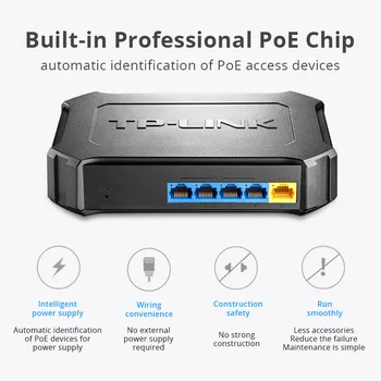 

TP-LINK Poe Switch 5port 10/100Mbps with 4 port Ethernet Network Switch TL-SF1005SP Full-duplex fast Desktop Plug and play