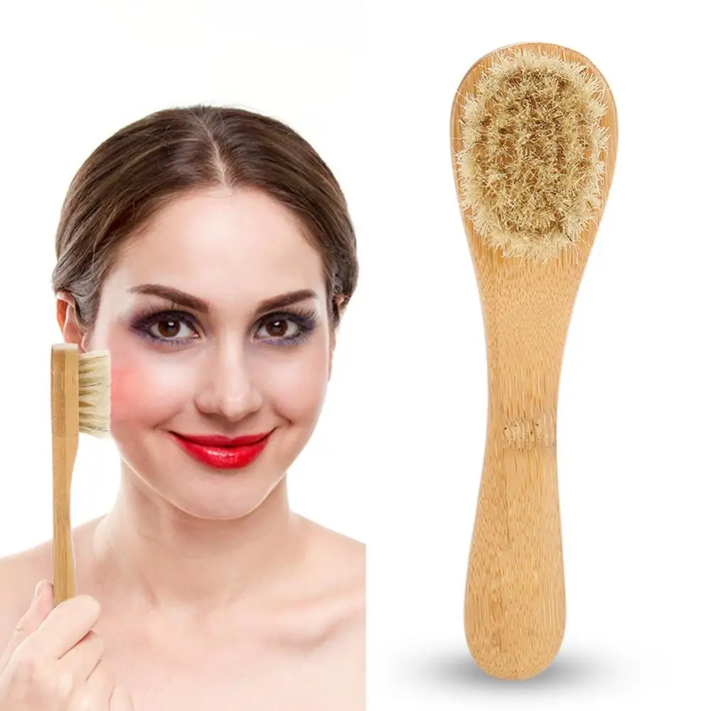 Buy Body Scrub Natural Bristle Long Wooden Handle Body Brush Spa Scrubber