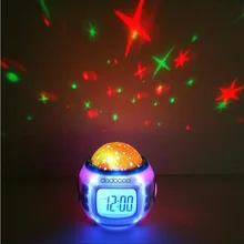 Электронные часы с будильником настольные часы с проекционным динамиком круглые светодиодные календари для помещений подсветка изменение цвета Повтор