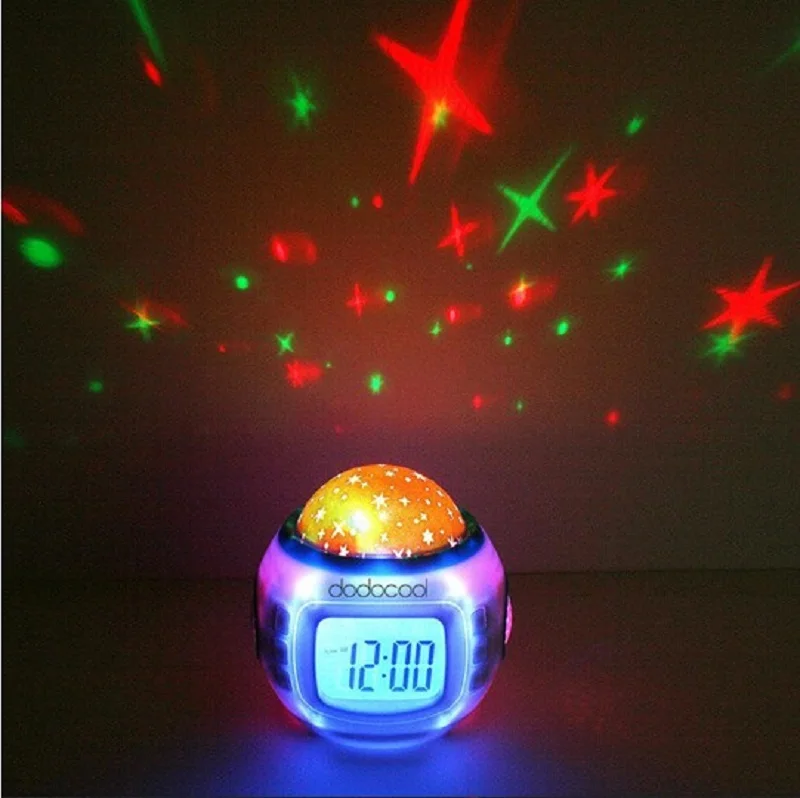 alarm clock electronic desk clock with projection speaker circular