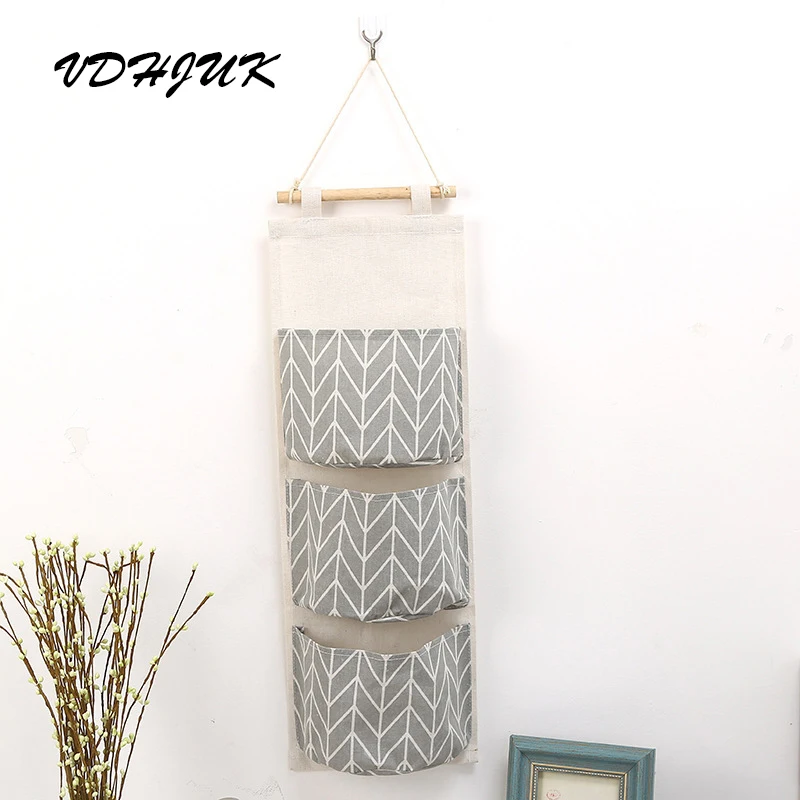 VDHJUK 2017 Household Cloth Art Cotton Linen Walls Receive Bag