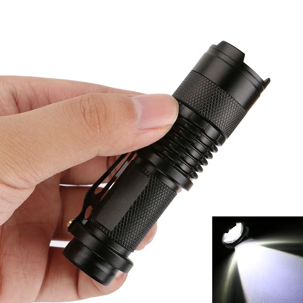 Mini Flashlight Zoomable Focus 2000 Lumens LED Flashlight Torch Portable Lantern AA 14500 Night Fishing Camping Light 1/3 Modes - Испускаемый цвет: 3 Modes