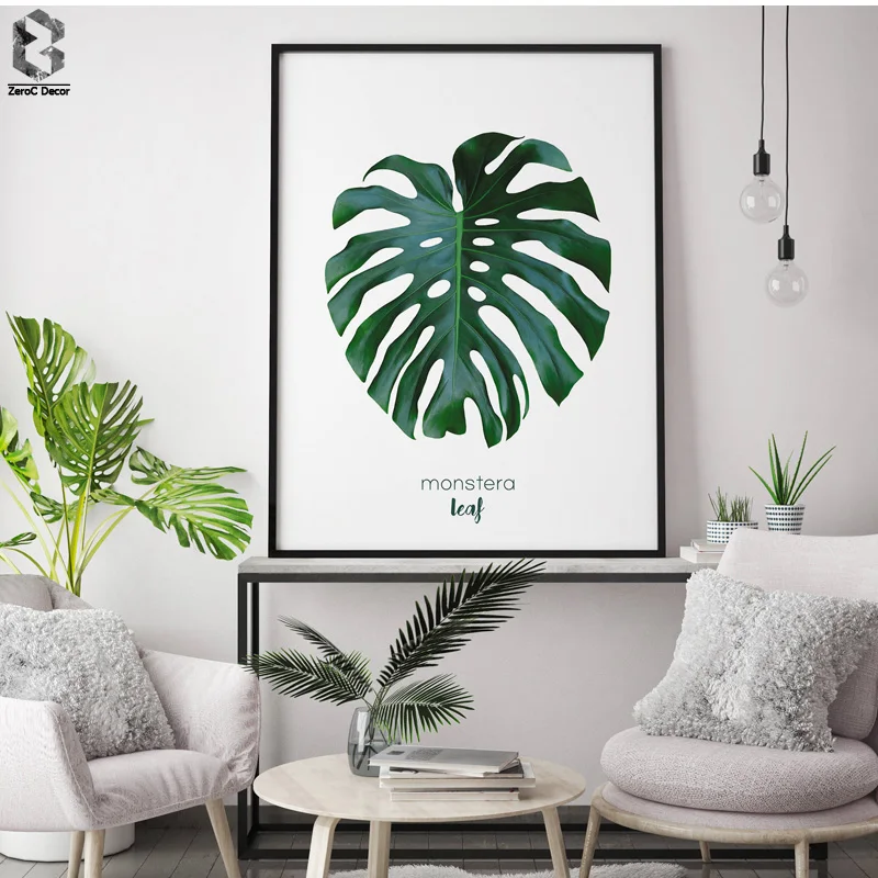 Скандинавский свежий Monstera плакаты и принты настенная живопись холст картины для