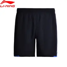 Li-Ning мужские шорты для бадминтона, дышащие спортивные шорты с подкладкой из полиэстера AAPM143 MKY300