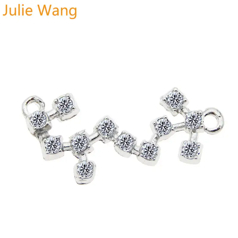 Julie Wang 12 шт. белый к смешанный 12 созвездия зодиака амулеты циркония сплава ожерелье браслет ювелирных изделий Аксессуары