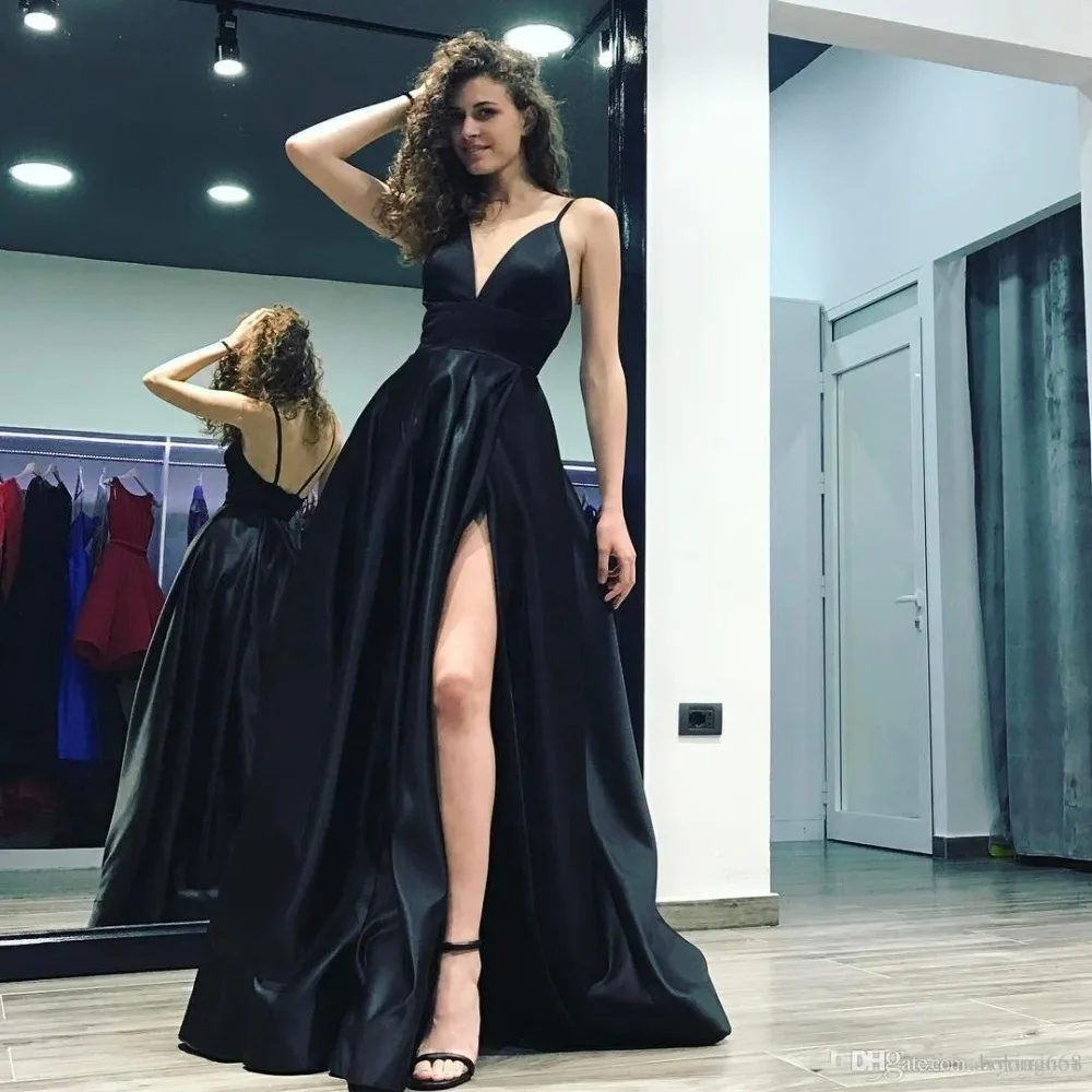 Платье на тонких бретельках для выпускного вечера es Long vestido de festa, вечерние платья с v-образным вырезом, платье для выпускного вечера