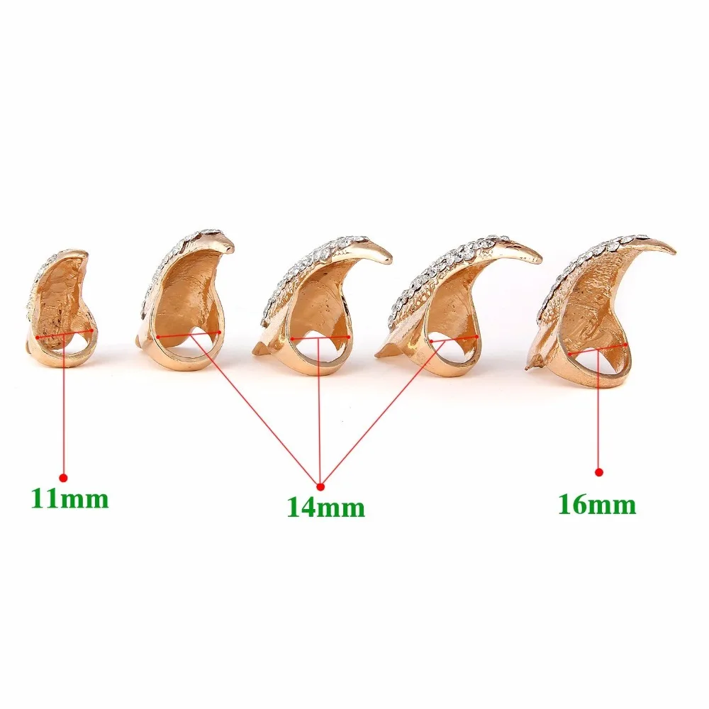 10 шт./компл. ювелирные изделия в стиле панк с украшением в виде кристаллов Стразы ограненные Paw изгиб для кончика пальца кольцо на палец, набор поддельные накладные ногти набор