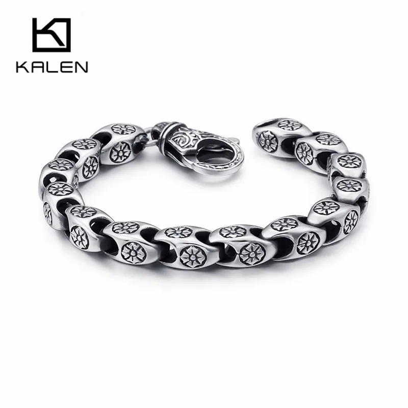 Модная цепочка KALEN из нержавеющей стали браслеты унисекс 21 5 см металлический