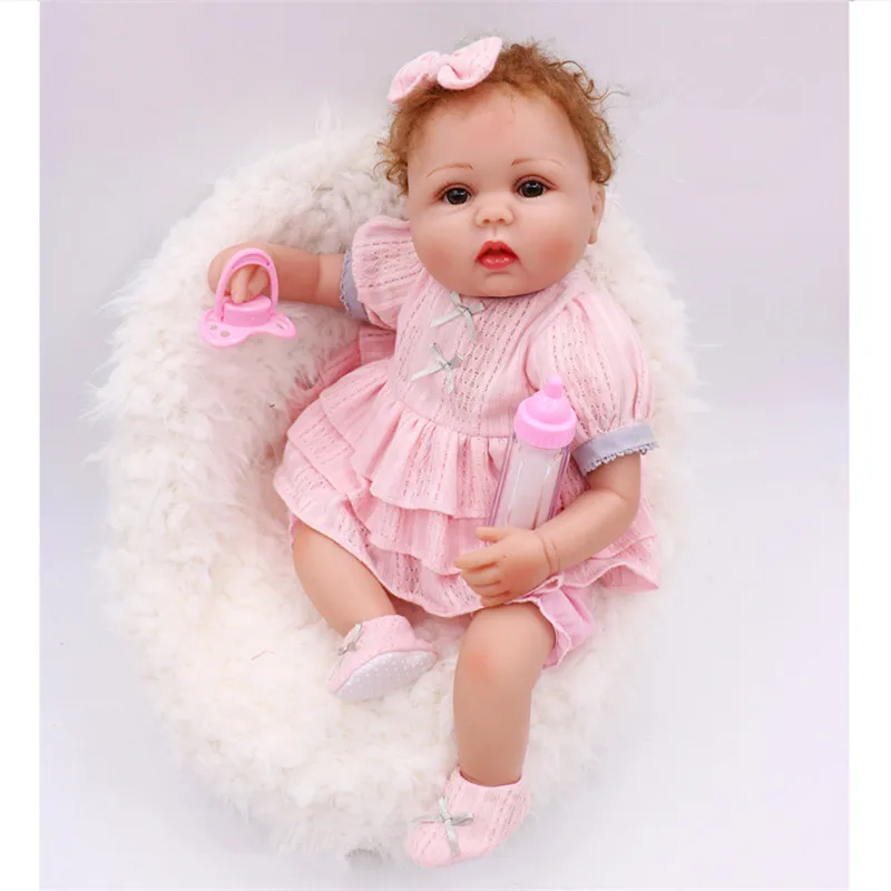 

16inch Simulation Reborn Doll Cute Realistic Baby Girl Reborn Soft Silicone Brinquedo Menina Baby Play House Doll Girl Toy Gifts