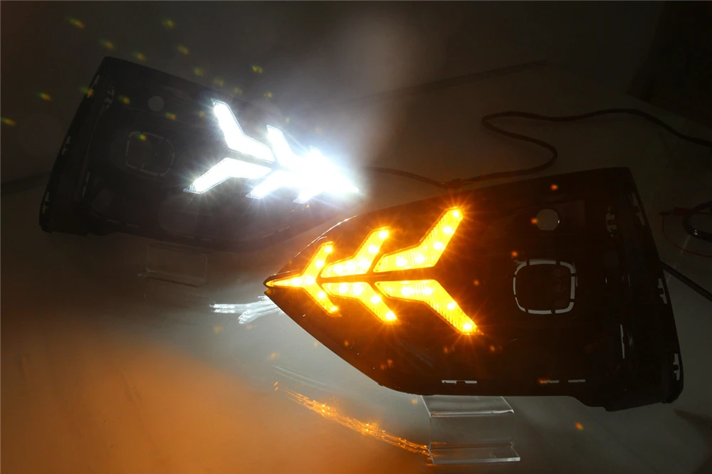 CSGJMY 2 шт. автомобильный светодиод DRL дневные ходовые огни противотуманная фара вождение свет с поворотным желтым сигналом стиль реле для Ford Focus