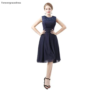 

Forevergracedress Navy Blue Bridesmaid Dresses A Line Chiffon Wedding Party Guest Maid of Honor Gowns Plus Size Custom Made
