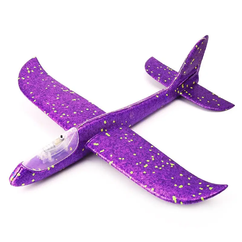 Светодиодный ночной самолет ручной запуск метательный планерный самолет инерционный пенопластовый самолет Игрушечная модель самолета наружные развивающие игрушки
