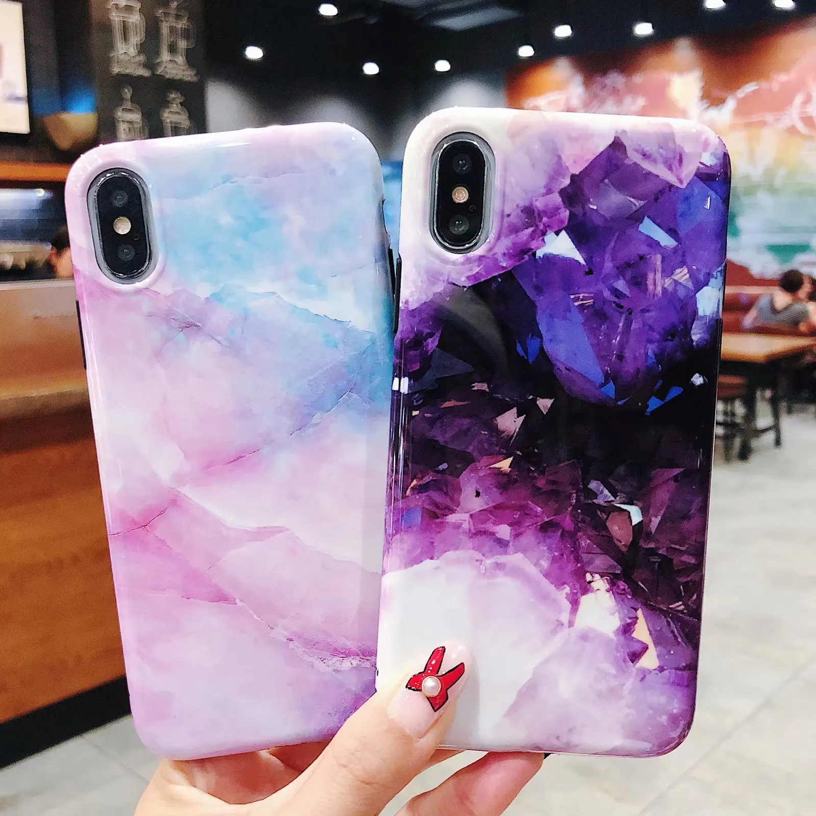 

Fashion Marble Phone Case for IPhone X XS MAX XR 6 6s 7 8 Plus Wave Point Soft IMD Concha for iphone 7 8plus