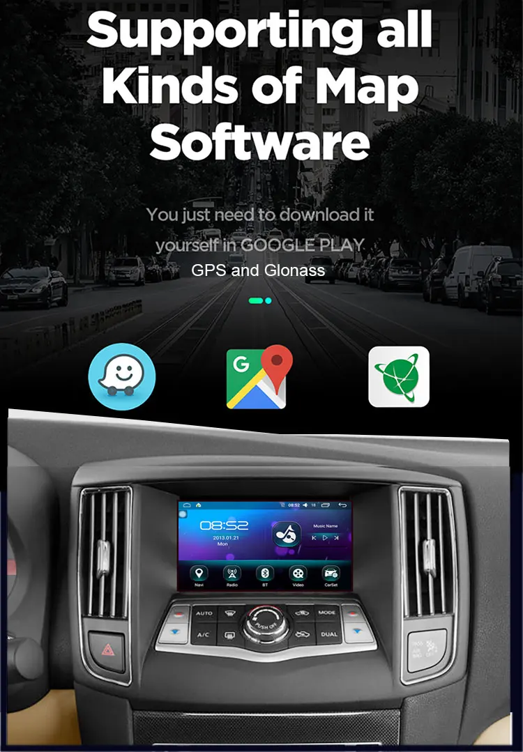 Excellent Android 6.0 Quad core 1024*600 Car Dvd Player  for nissan maxima A35 2009-2014 radio GPS Stereo  BT WIFI mirrorlink multimedia 1