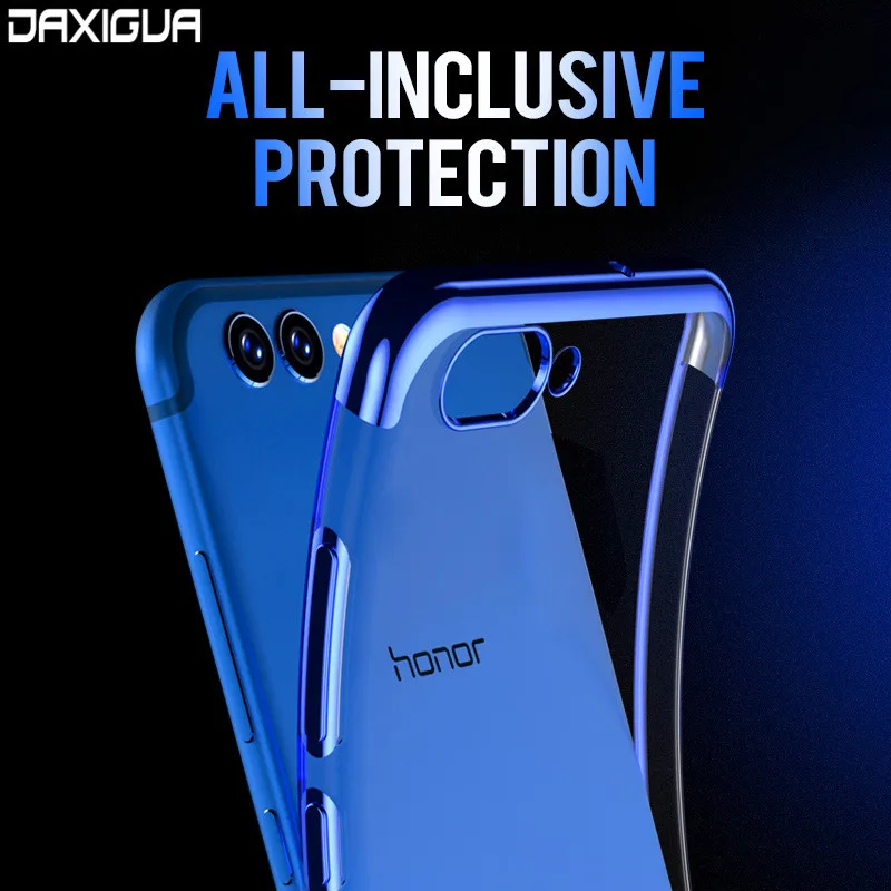 

DAXIGUA Luxury Plating Phone Case For Huawei Mate 9 10 Lite Pro Transparent TPU Soft Back Cover For Honor 9 Lite V9 V10 7X Shell