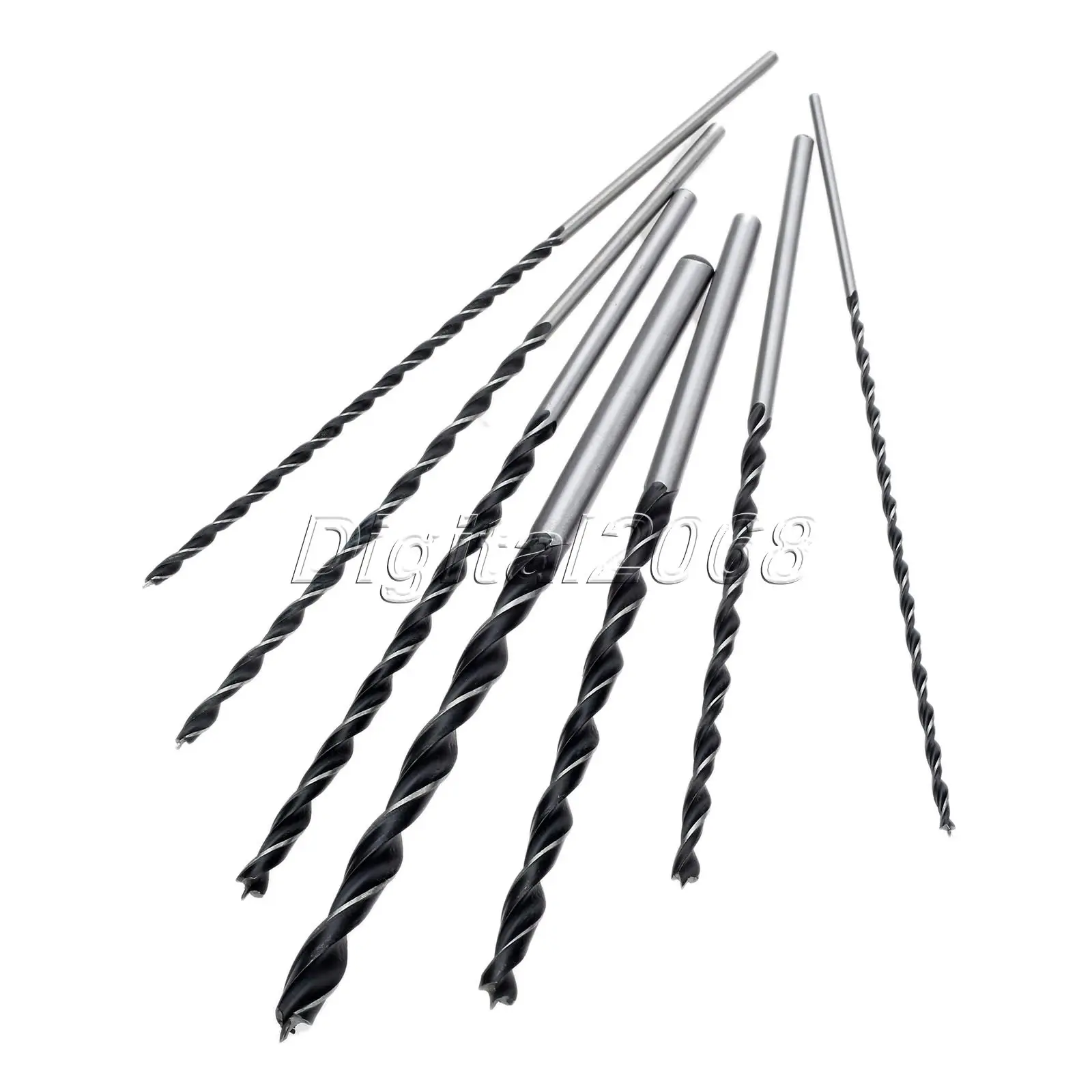 7Pcs Set 12'' Brad Point Drill Bits Tools 4mm 5mm 6mm 7mm 8mm 10mm 12mm