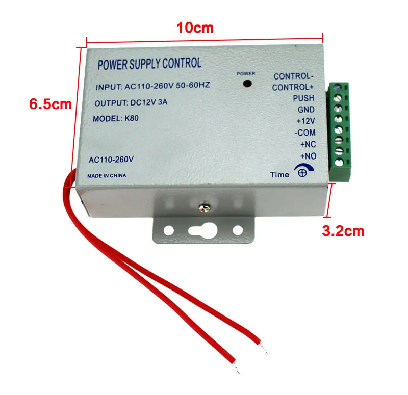 Источник питания с контролем доступа K80 выключатель питания DC 12V 3A AC 110~ 260V для всех типов система контроля доступа дверной замок с задержкой времени