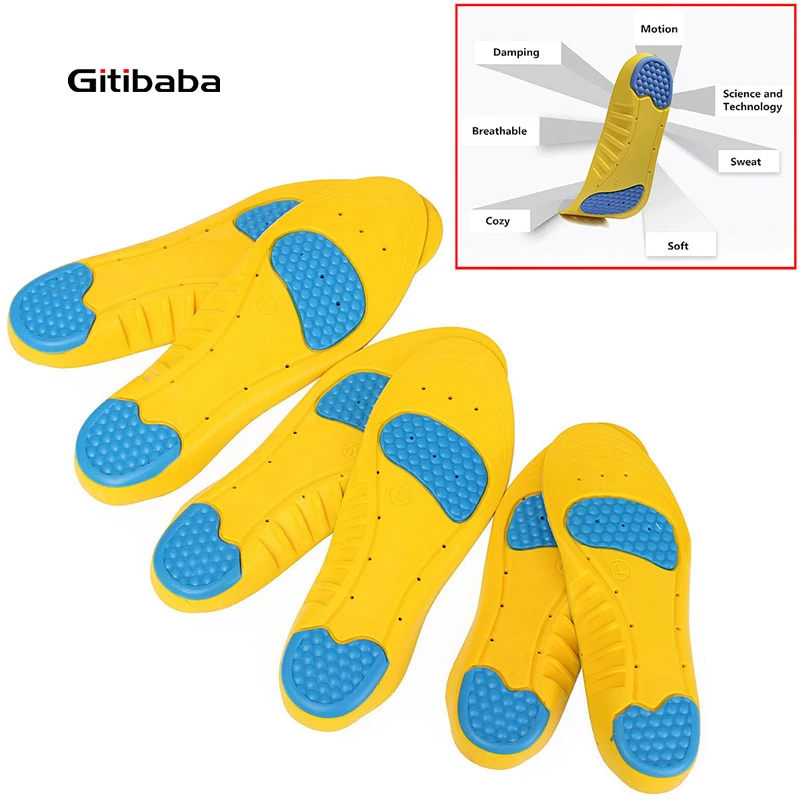 High Quality PU Silicone Gel Sports insoles Running Massage Pain Relief Support Shoes Insoles Insert
