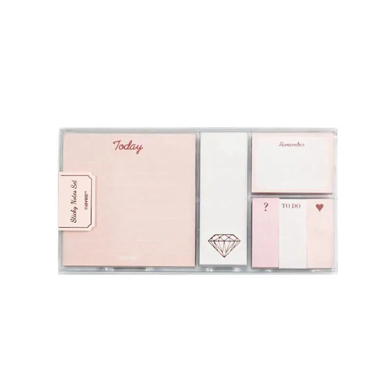 

Rose Gold Memo Pad Set Cute Post Sticky Notes Notepads Set Fashion Creative Gift Office Accessories Stationery Store