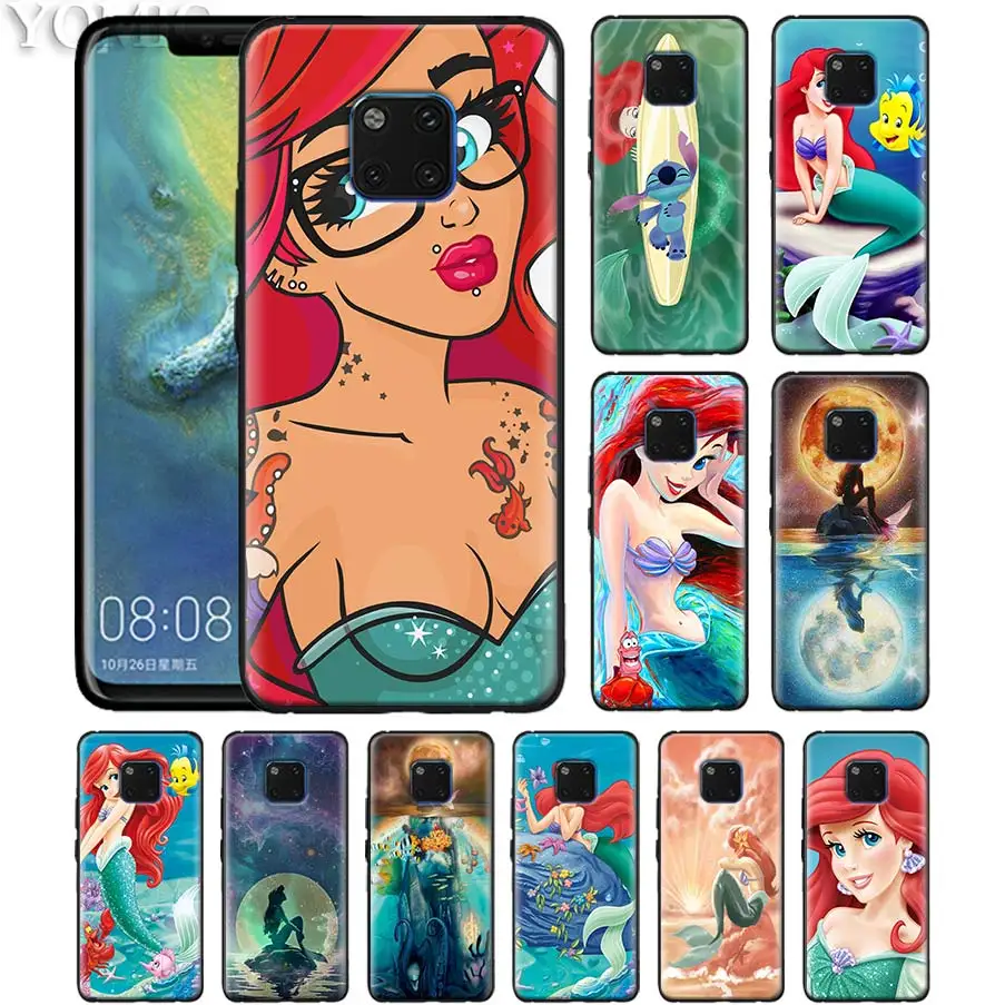 

Little Mermaid Ariel princess Soft Case for Huawei Mate 20 Pro 10 20 Lite P20 P30 Pro P Smart Plus Y9 2019 Silicone Cover