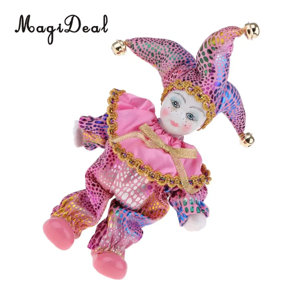 8inch Victorian Porcelain Doll Standing Ceramics Eros Dolls Clown Doll Toys Baby Wishing Doll Ornament Kids Birthday Gift Pink