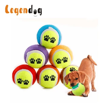 

6Pcs Dog Toys Multicolor Footprint Rubber Dog Chew Toys Dog Training Balls
