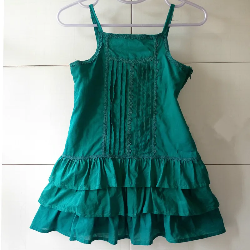 

Dress children's clothing summer children's dress cotton and linen lotus leaf princess dress