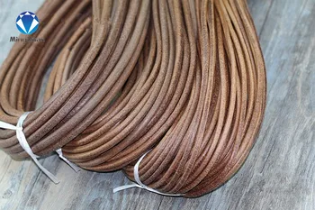 

MINGXUAN 2Meter 1-8mm Dark Antique Brown Round Genuine Leather Jewelry Cord String Lace Rope DIY Necklace Bracelet Findings