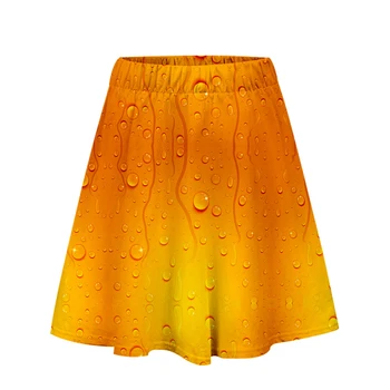 

BEER 3D Pattern Short Skirt Summer Girl Casual Summer Hot Trend Fashion A word skirt loose Women's Casual Cool Summer Fashion