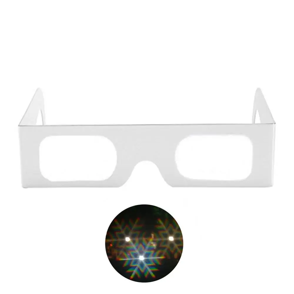 600 шт Рождественская елка/Снеговик/снежинка/Санта/звезда улыбается/длинная звезда бумажные дифракционные очки, 3D фейерверк очки оптом - Цвет: Snowflake Lens