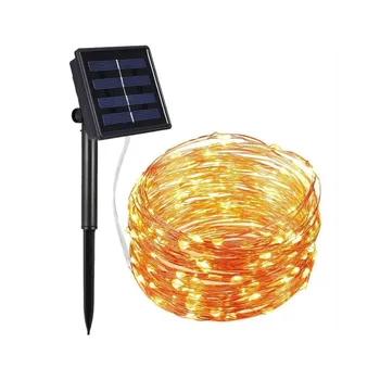 

100/200 led solar LED Light Waterproof LED Copper Wire String Holiday Outdoor led strip Christmas Party Wedding Decoration Light