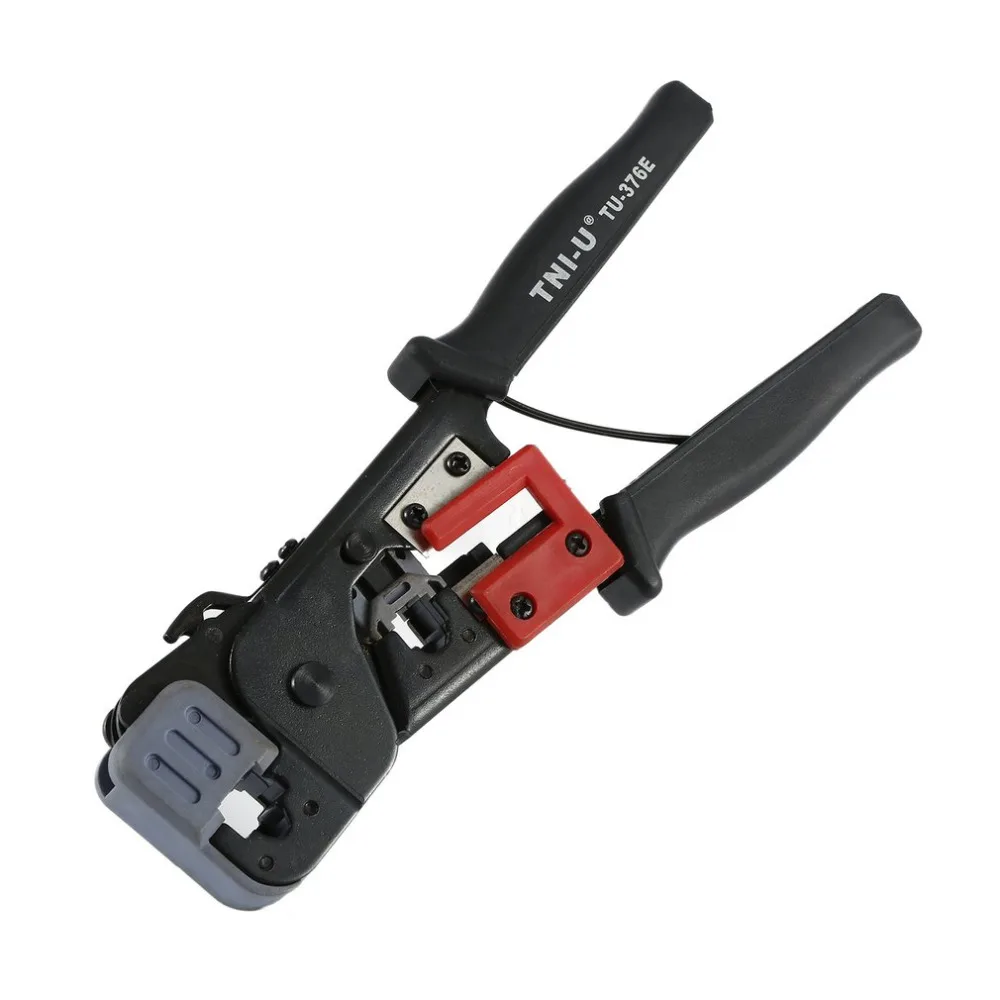 

Crimping Tool Network Cable Ratchet Crimping Pliers Strippers TU-376E Modular Telecom Tools for 4P 6P 8P RJ-11/RJ-12 RJ-45