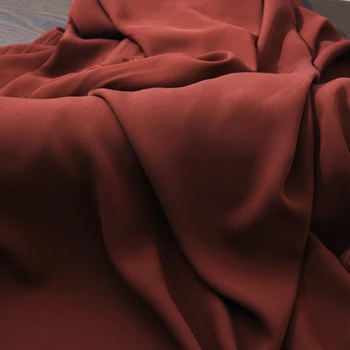 

114CM Wide 19MM Solid Color Rust Red Silk Fabric for Summer Spring Suit Dress Jacket H106
