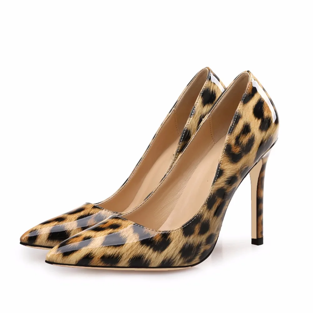 

2018 New Arrival Shallow Pointed Toe Pumps OL Concise Thin Heels Pumps Sexy Leopard Spring&Autumn Shoes For Women 6 Colors