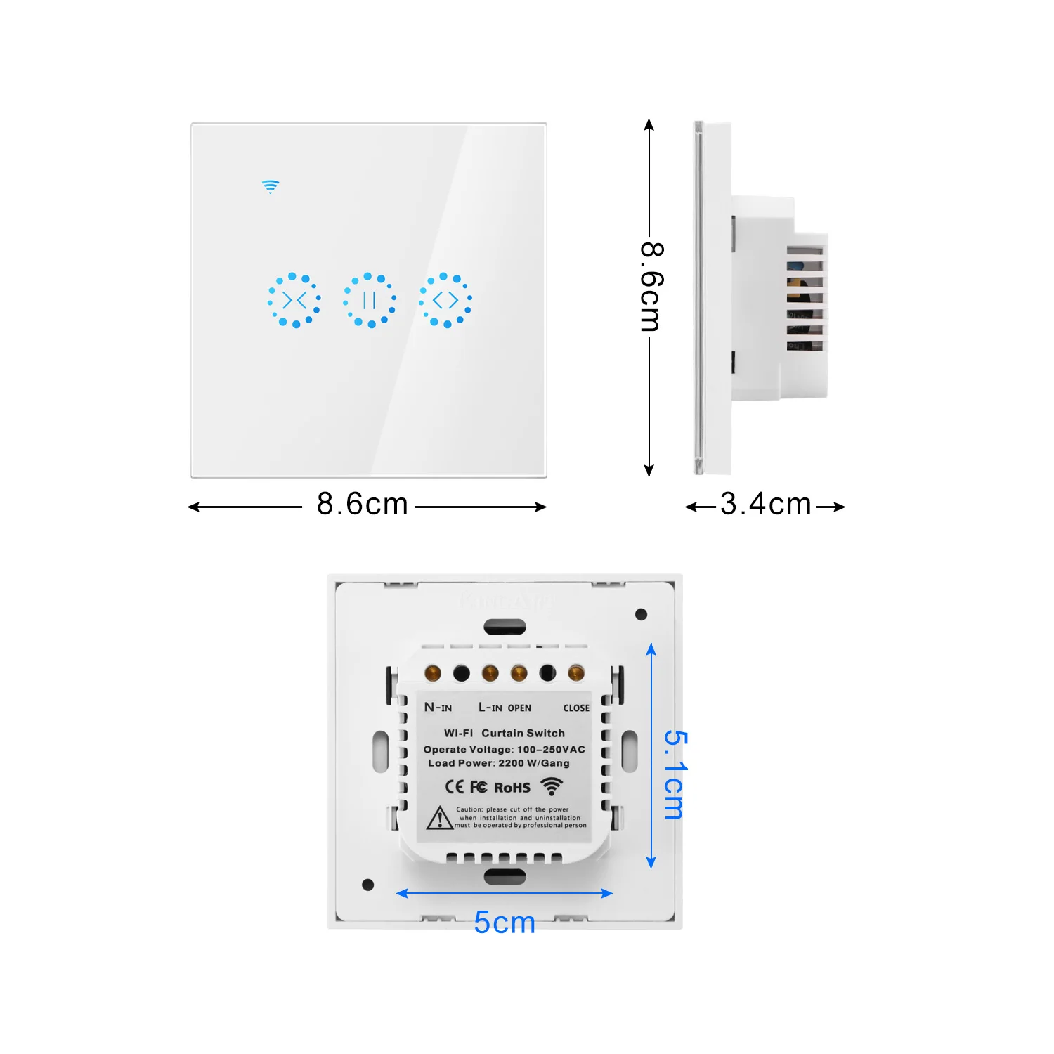 Эхо AC110-250 V механический предел жалюзи мотора ЕС/UK нам WiFi электрические сенсорный жалюзи Шторы переключатель приложение голосовой Управление по Alexa - Цвет: EU UK Type White