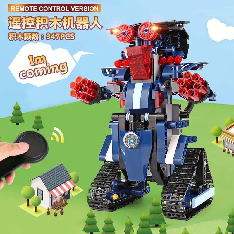 

13002 346Pcs The Robert M2 Set Remote Control Robot Model Building Blocks Bricks Educational Toys DIY Birthday Gifts For Kids