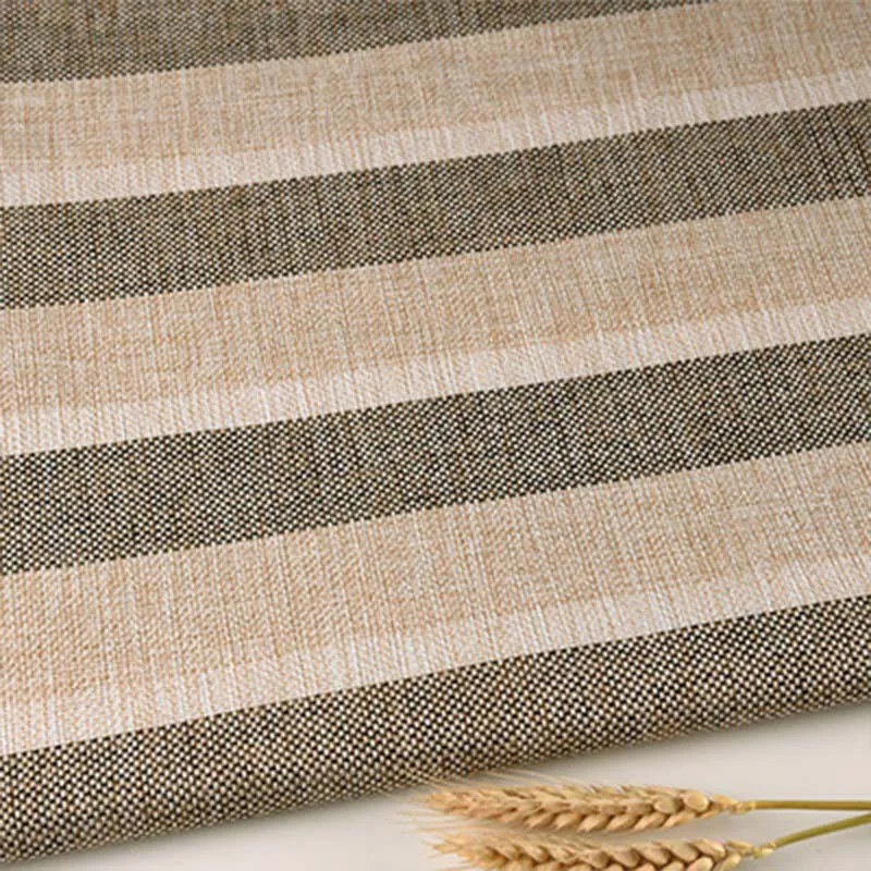1 м/лот льняная ткань диванная подушка ткань сделай сам Ремесло швейная ткань уличная льняная смешанная ткань обивка - Цвет: Beige stripes