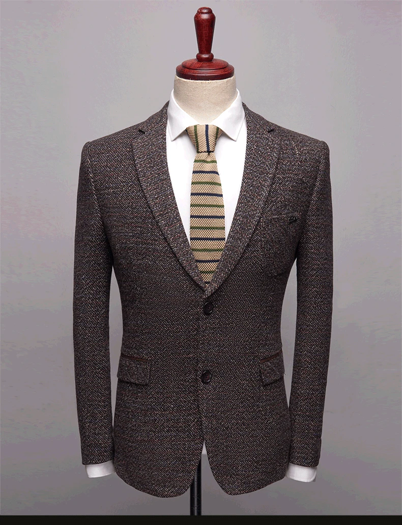 2019 Новый хлопковый вязанный Блейзер мужчина средних лет одежда для пап модельер Slim Fit деловой строгий костюм мужской костюм