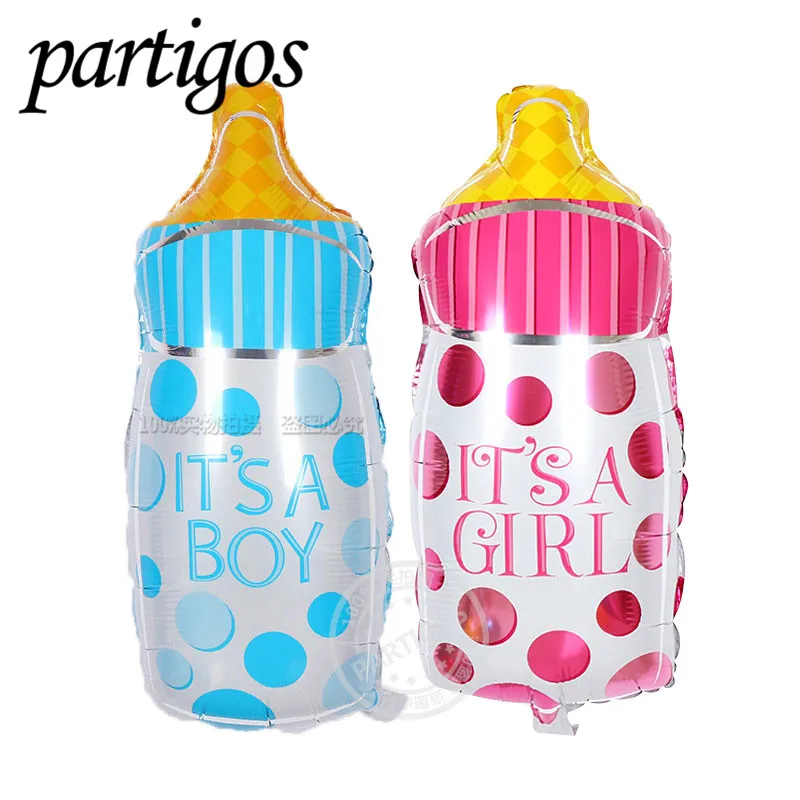 

50pcs/lot boy girl baby feeding 43x82cm bottles foil balloons kids birthday gifts party baby shower decoration balloon supplies