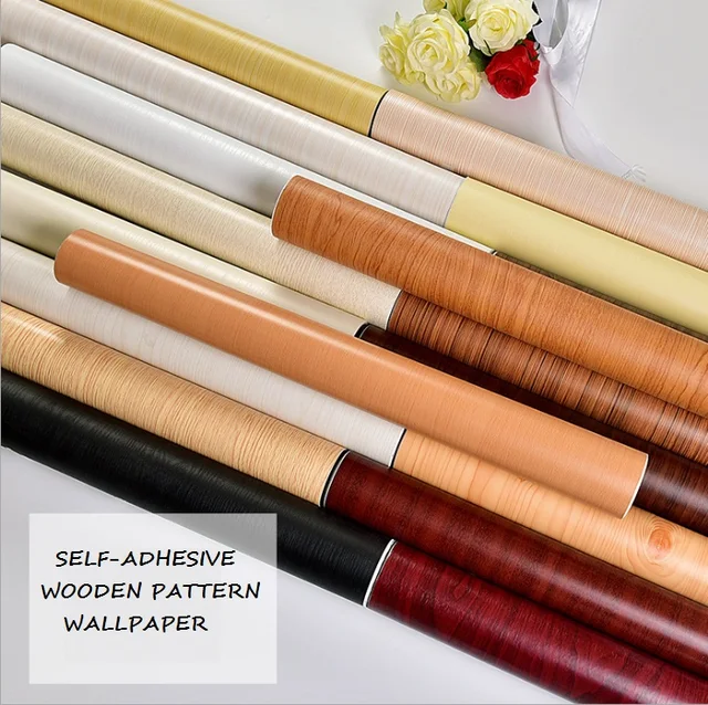 Removable Cherry Matt Wood Grain Sticker Pvc Foil Decorative Removable Cherry Matt Wood Grain Sticker Pvc Foil Decorative Wallpaper For Furniture Panel