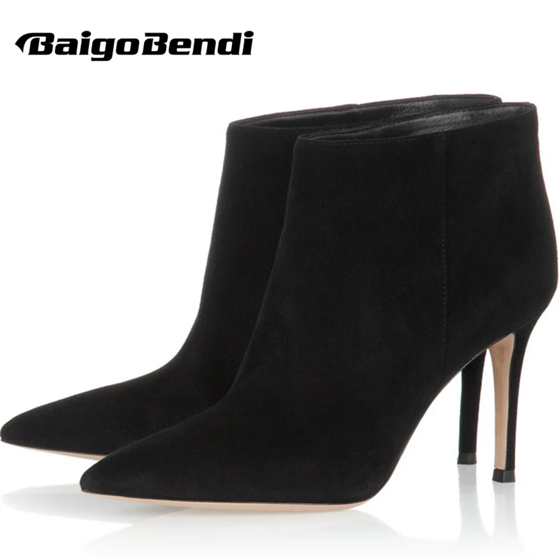 

New Trendy Womens Sexy Pointed Toe OL High Heels Ankle Boots Winter Shoes Ladies Pull On Casual Boots Office Shoes