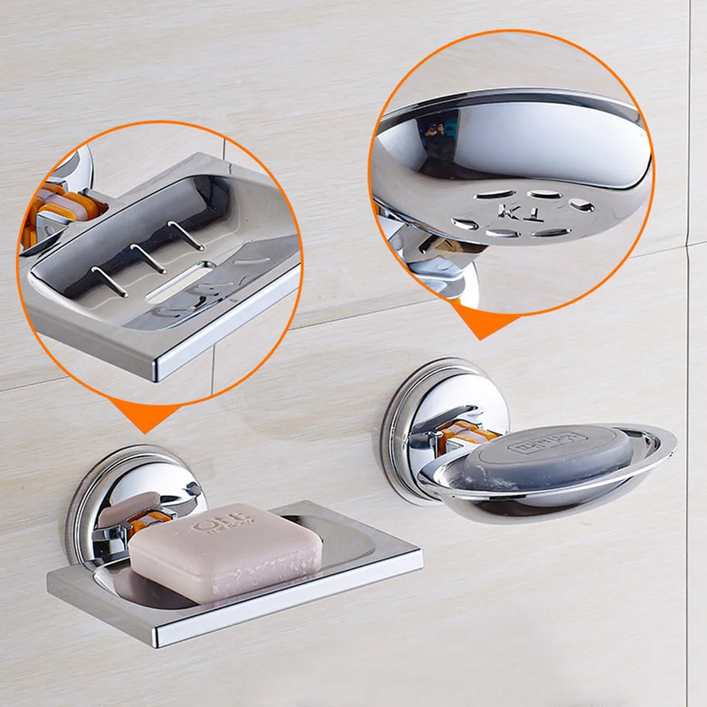 

Household Strong Suction Cup Kitchen Sink Soap Dish Wall Holder Dish Bathroom