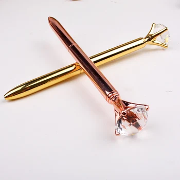 

Crown Crystal Magic Scepter Ballpoint Carat Gem Clear Large Diamond Rotating Nib Pen School Office Gift Pen