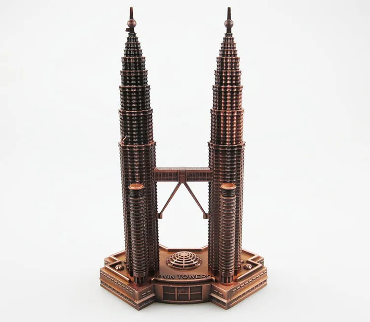 Куала-Лумпур Твин башни металл модель здания ремесло Office для дома творческие украшения орнамент Миниатюрный рабочего художественные украшения
