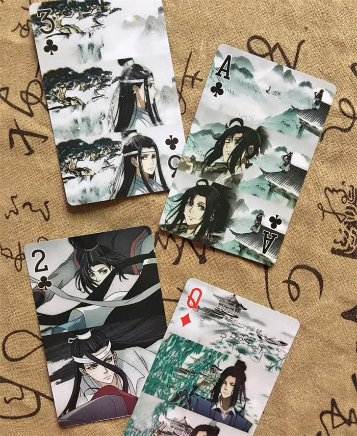 Grandmaster of Demonic Cultivation Poker аниме игральные карты Pokers paper Fanart Weiwuxian Lanwangji cosplay Porps