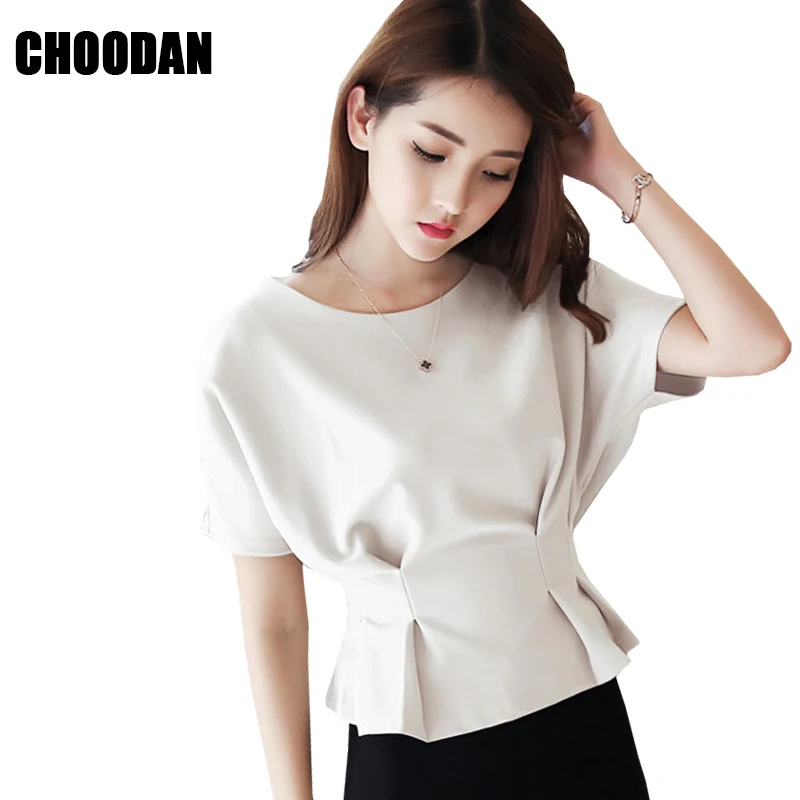 

Women Blouse Batwing Sleeve 2018 New Summer Fashion Korean Style Short Sleeve Feminine Blouses Shirts Elegant O-neck Ladies Tops