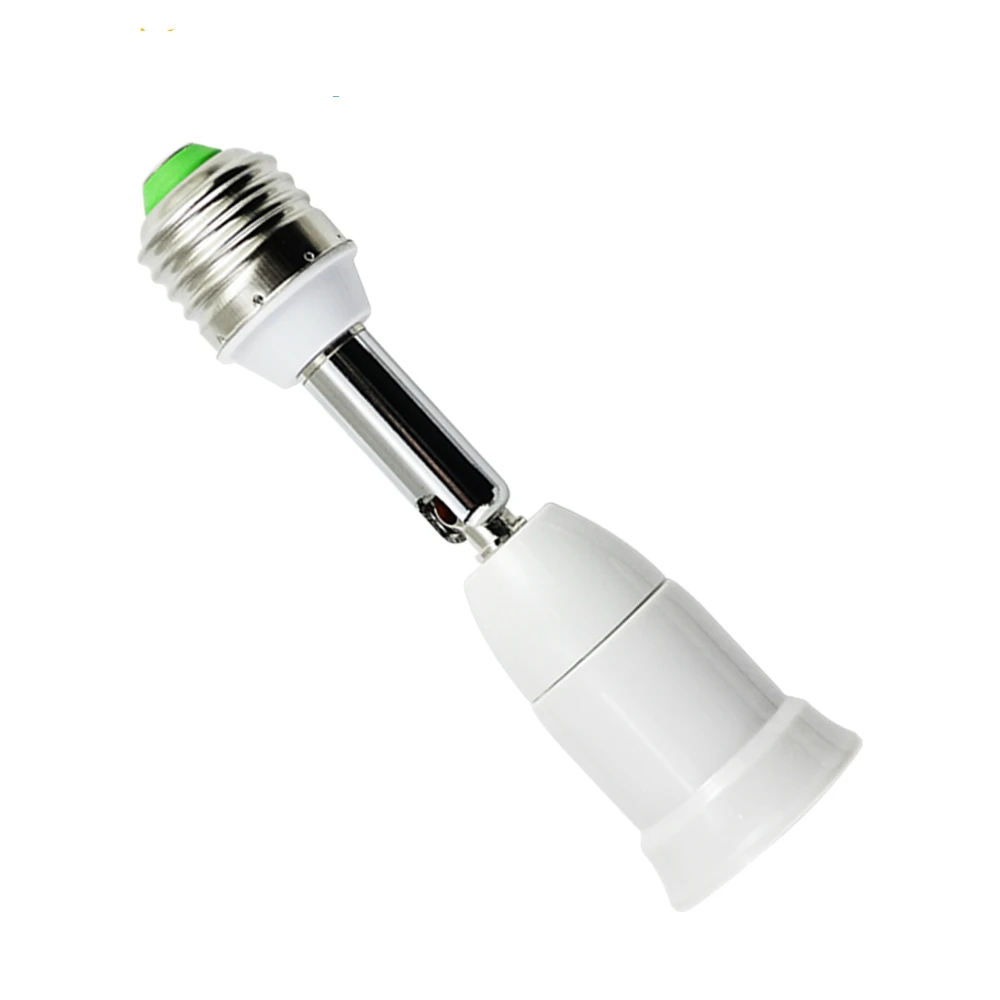 

New Flexible E27 to E27 10CM Extension Light Holder Converters LED Lamp base Bulb Socket With PC+ aluminum White