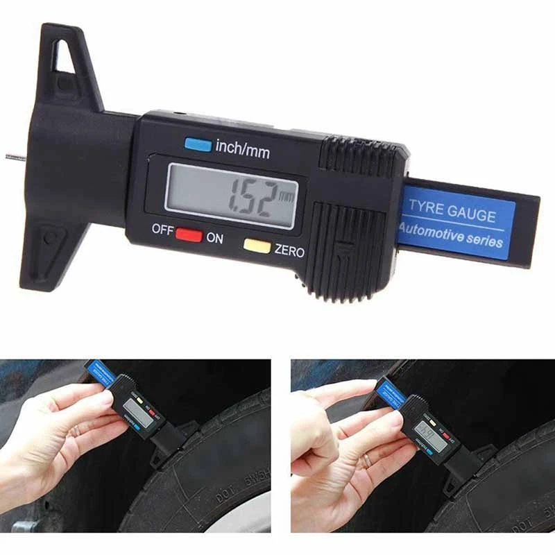 Mayitr Car LCD Tire Tyre Caliper Tread Depth Gauge Digital Meter 0 25