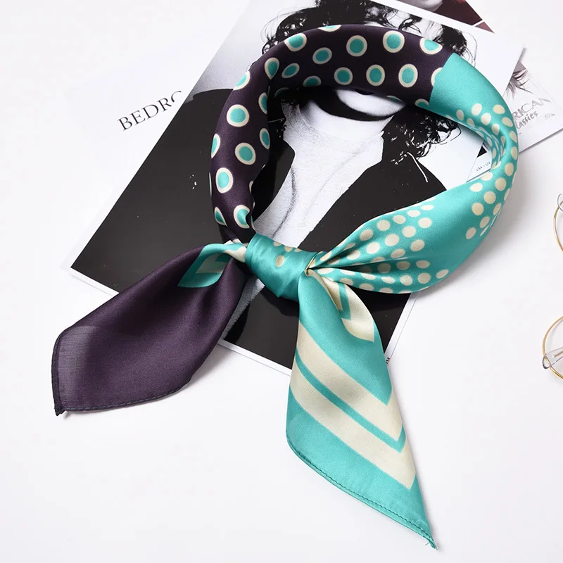 70*70 см Высокое качество шелковый шарф для женщин дамы элегантный небольшой квадратный платок на голову Высокое качество Весна Осень Мода шарфы - Цвет: 15